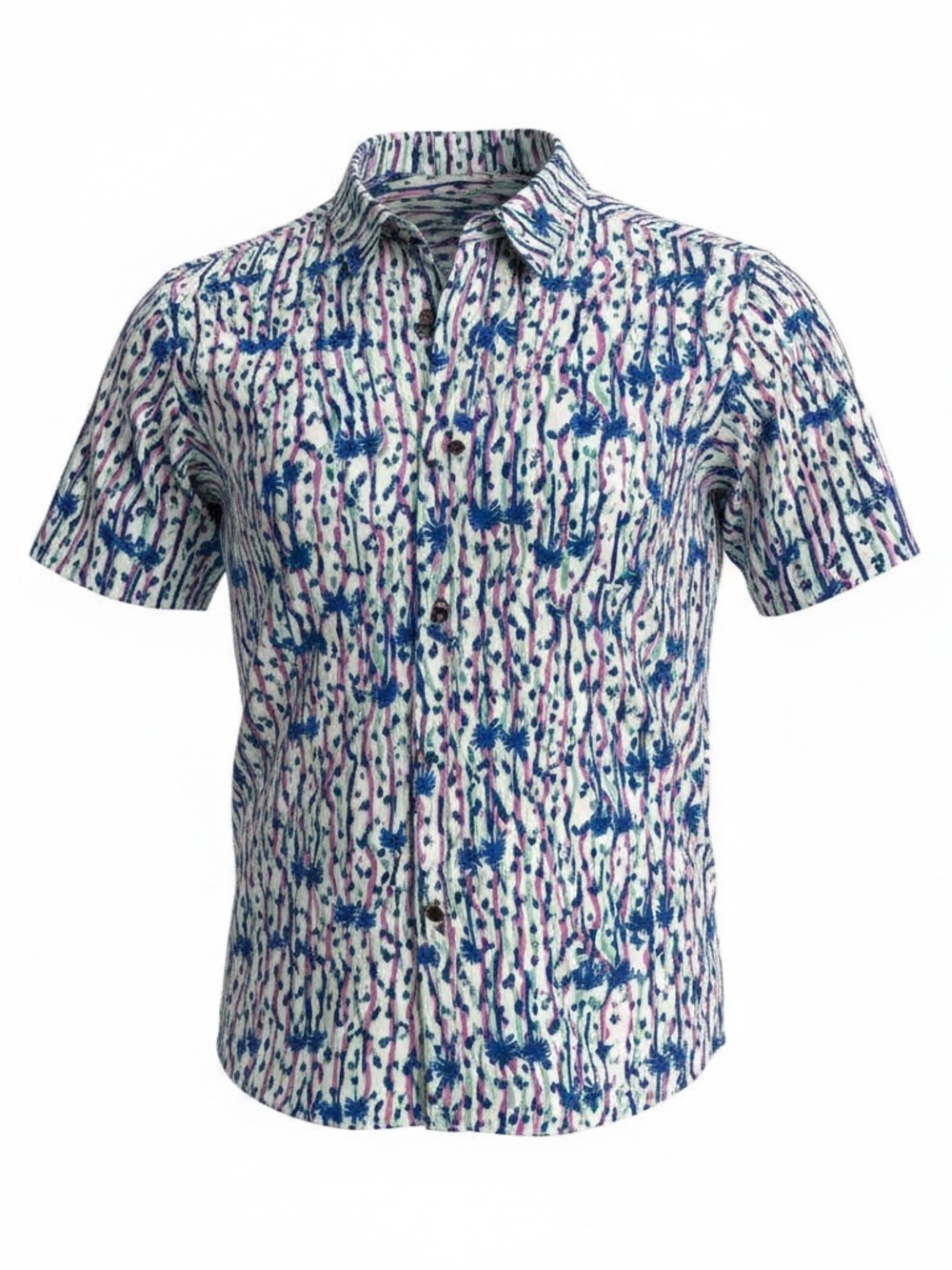 chubbies Short-Sleeve Floral Button-Down Shirt - Blue, White & Pink